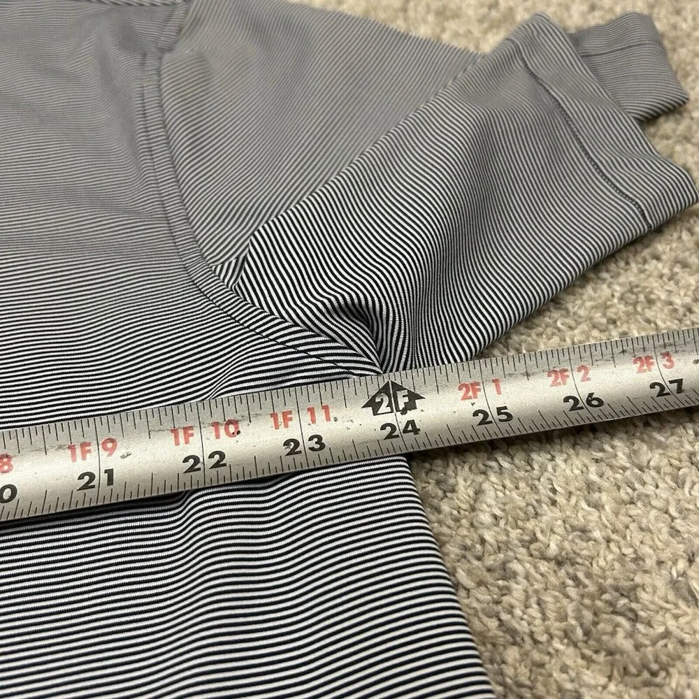 Peter Millar Summer Comfort Men's XL White Blue Stripled‎ Polo Golf Shirt